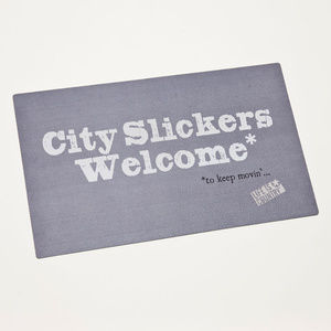 City Slickers Welcome All Country Door Mat NEW